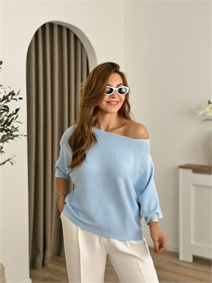 Bebe Mavi Yarasa Kol Triko 26416