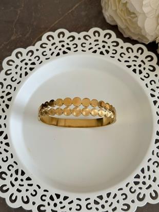 Gold Daire Desenli Çelik Kelepçe MSL31