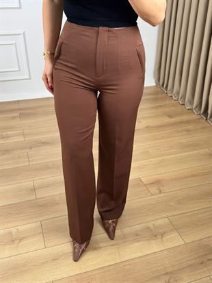 Kahve Bağlama Detaylı Ceket Pantolon Takım 1003