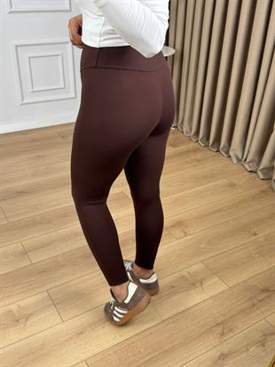 Kahve Yüksek Bel Orjinal Tayt 1063