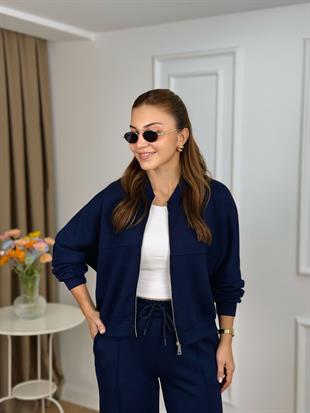 Lacivert Fermuarlı Modal Kumaş Takım 261110