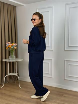 Lacivert Fermuarlı Modal Kumaş Takım 261110