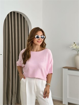 Pembe Yarasa Kol Triko 26416