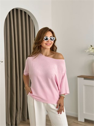 Pembe Yarasa Kol Triko 26416