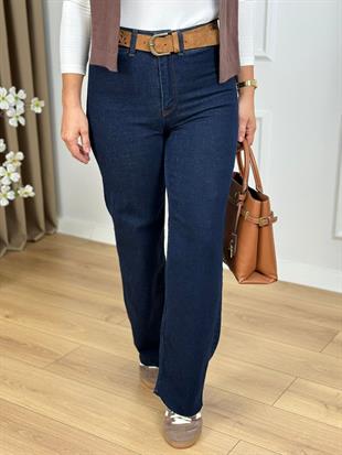 Rins Lacivert Yüksek Bel Likralı Toparlayıcı Palazzo Pantolon 1710