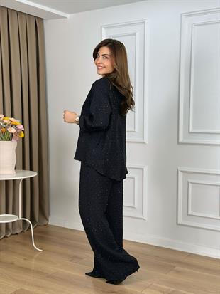 Siyah Beli Lastikli Taşlı Takım 26141
