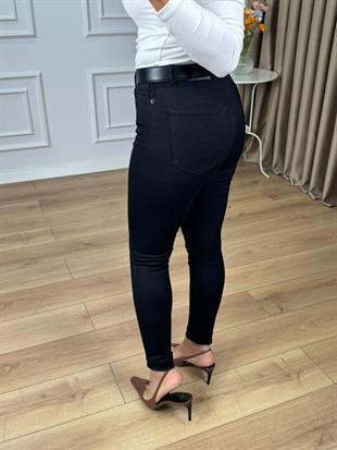 Siyah Yüksek Bel Dar Paça Kot Pantolon 819