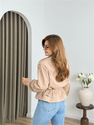 Taş Beli Büzgülü Trenchcoat 6346