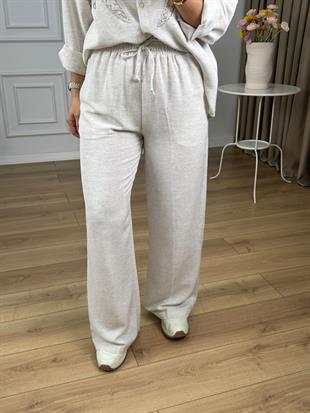 Taş Beli Lastikli Keten Pantolon 5026