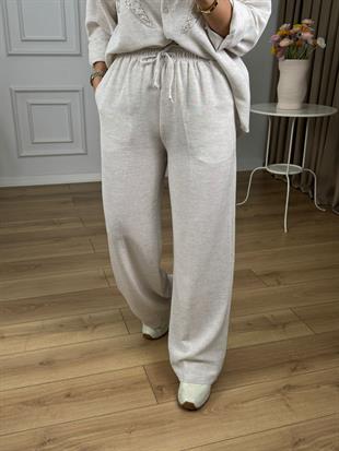 Taş Beli Lastikli Keten Pantolon 5026