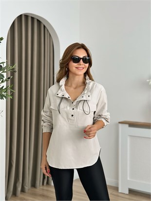Taş Dik Yaka Çıtçıtlı Gömlek 6320