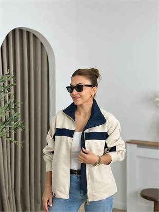 Taş Fermuarlı Astarlı Trenchcoat 3436