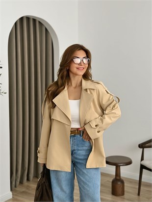 Taş Premium Kalite AstarlıTrenchcoat 6389