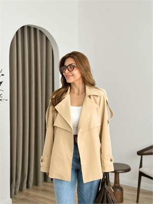 Taş Premium Kalite AstarlıTrenchcoat 6389