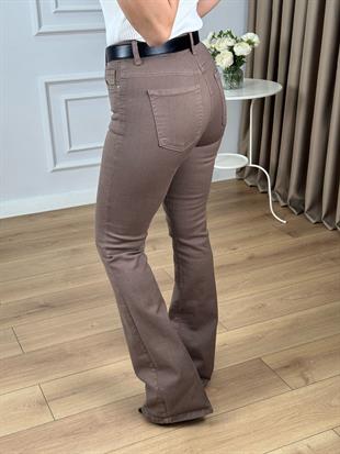 Vizon Yüksek Bel Likralı İspanyol Paça Jean 867