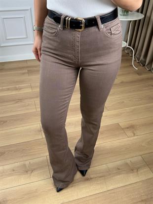 Vizon Yüksek Bel Likralı İspanyol Paça Jean 867