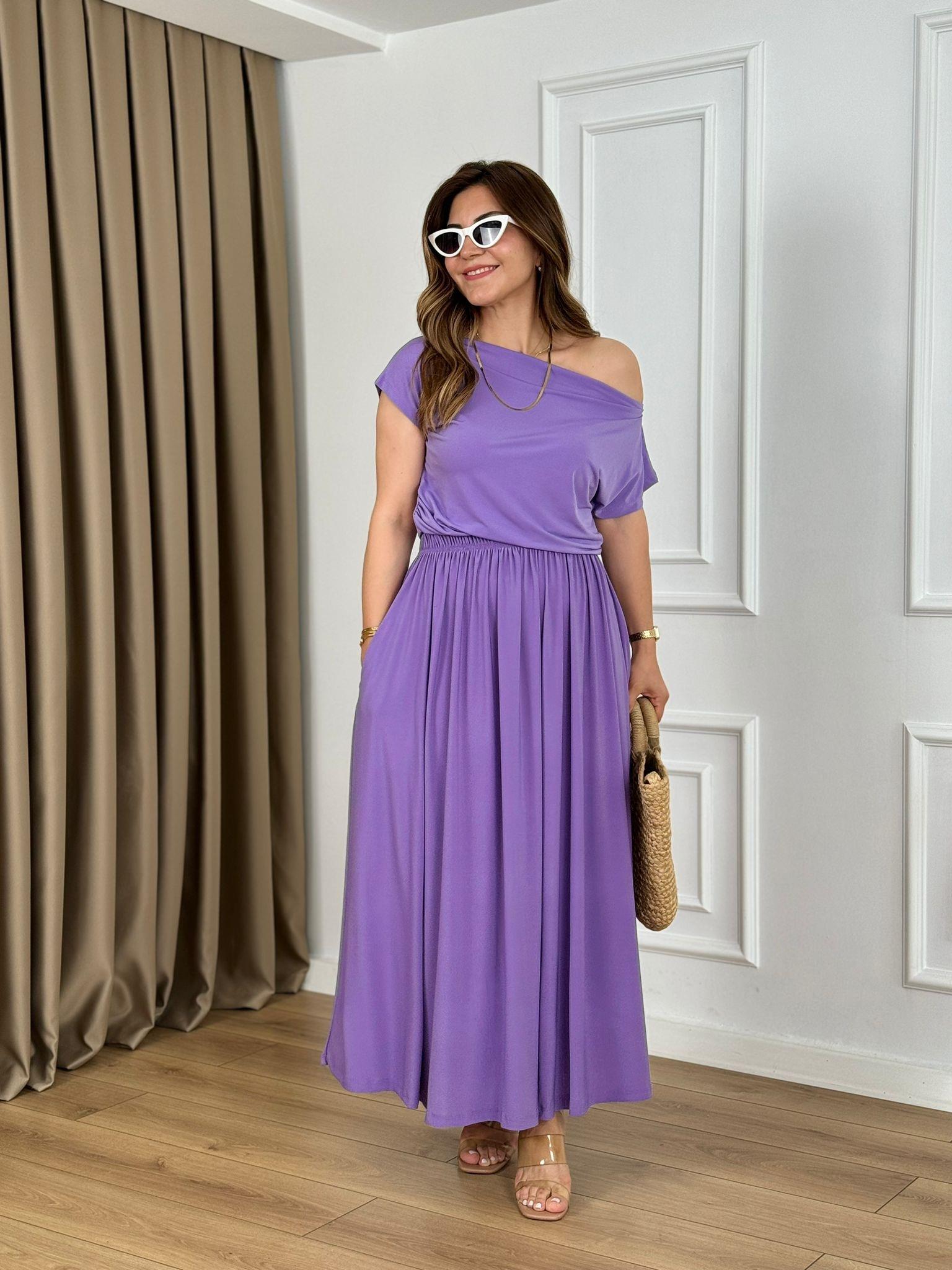 Lila Sandy Kumaş Bluz Etek Takım 279118