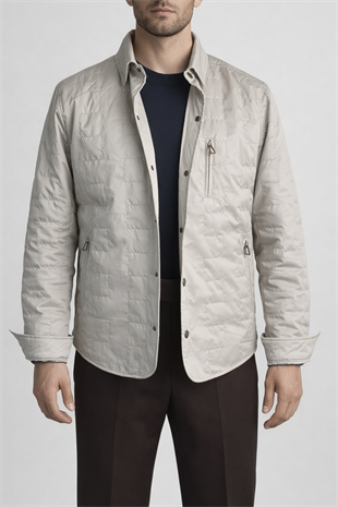 Erkek Slim Fit Baharlık Taş Renk İnce Mont