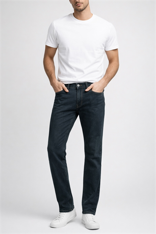 Erkek Slim Fit Koyu Yeşil Renk Jean Pantolon