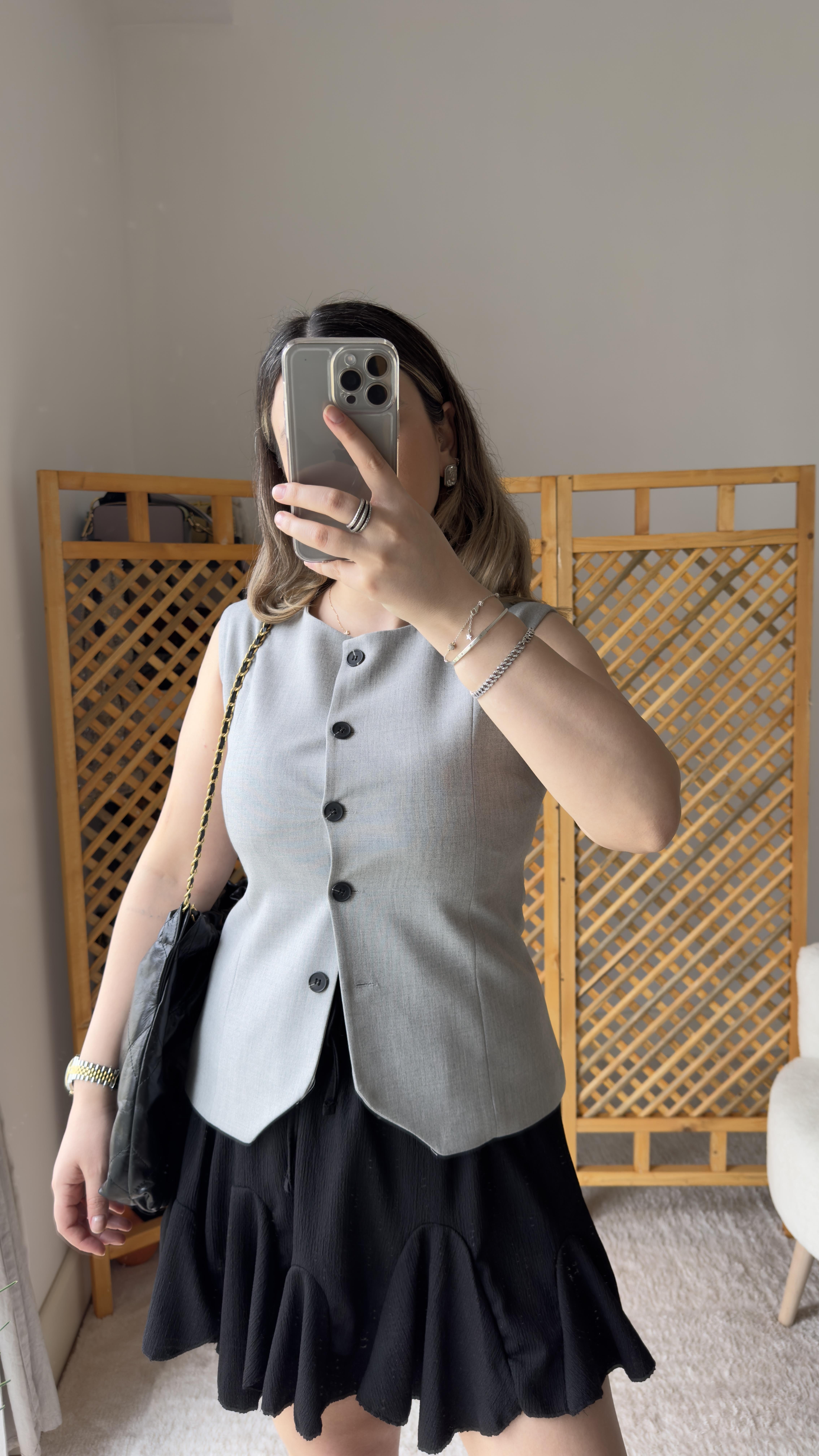 GRİ ASTARLI PREMİUM ETEK