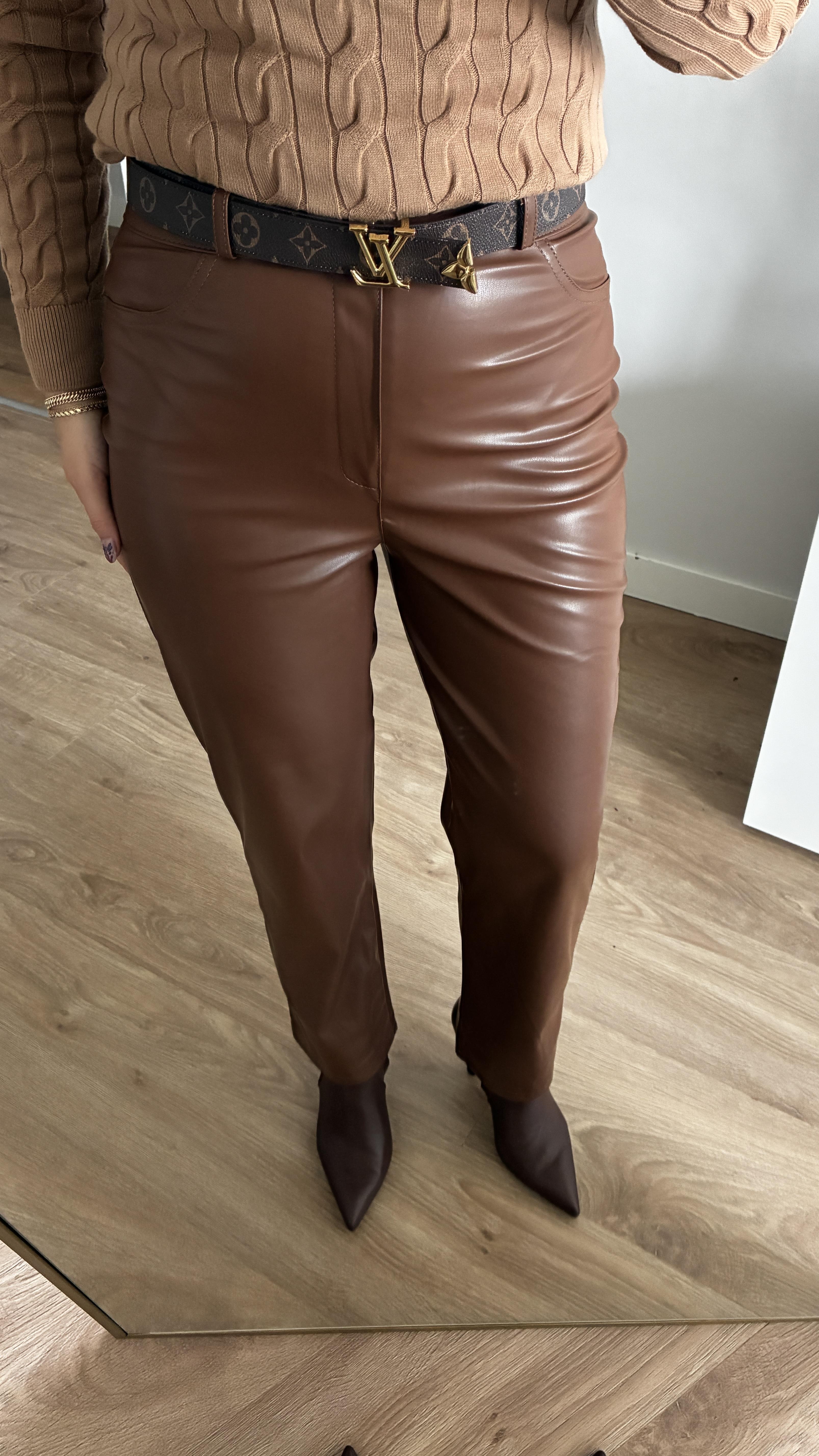 MNG KAHVE DERİ PANTOLON