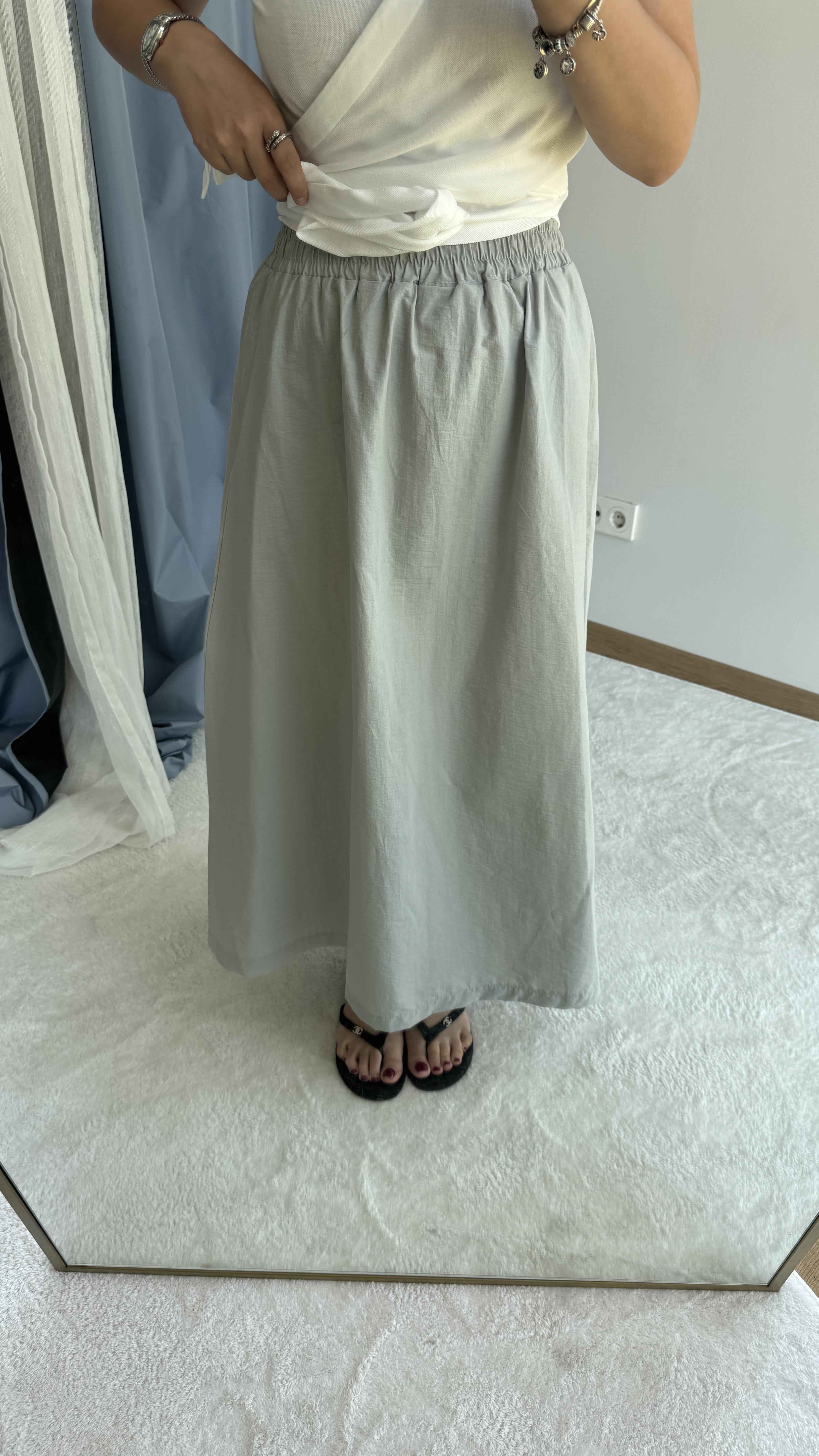 MSSMO D GRİ MAKSİ BOY ETEK