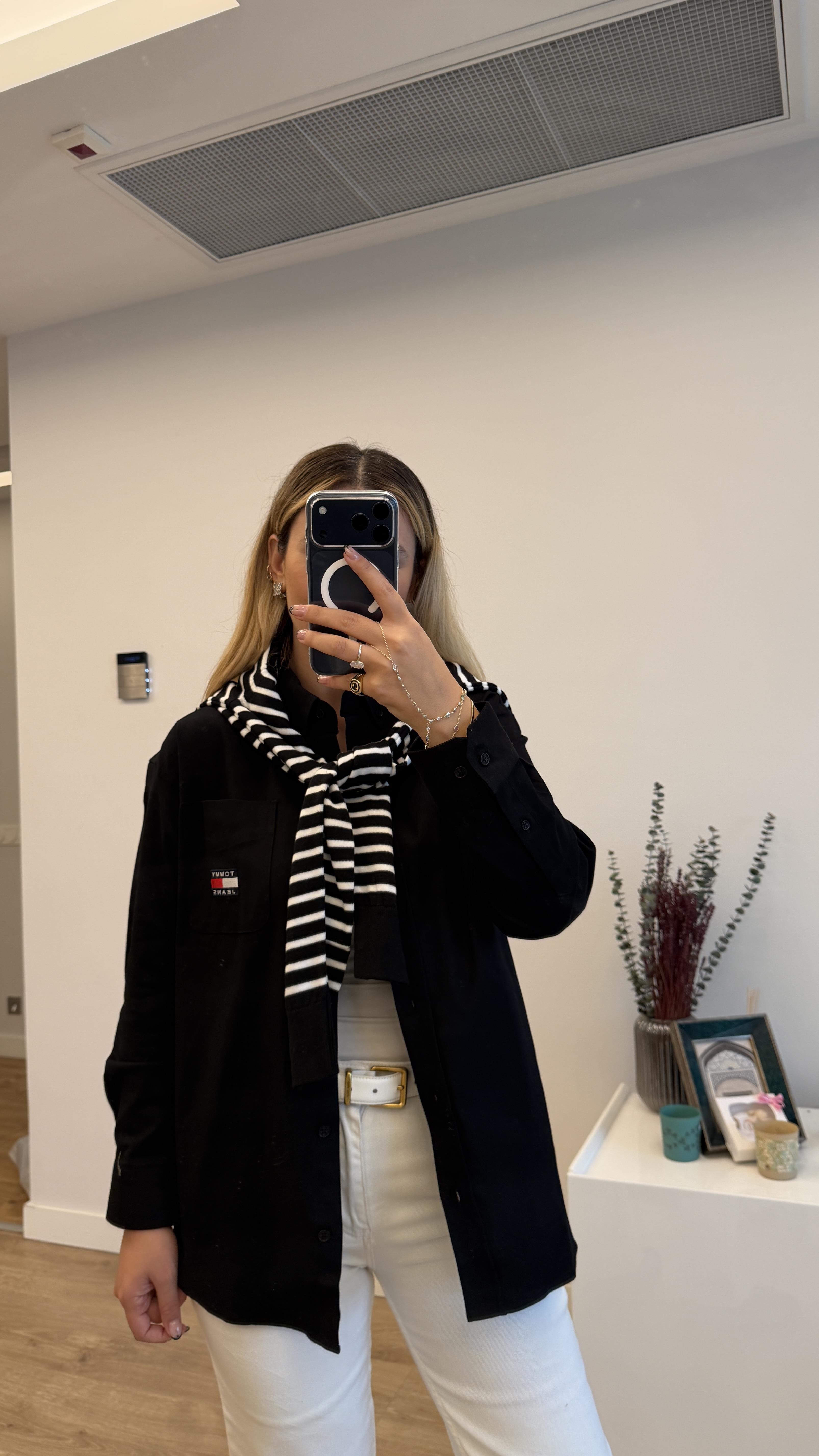 SİYAH GABARDİN GÖMLEK CEKET