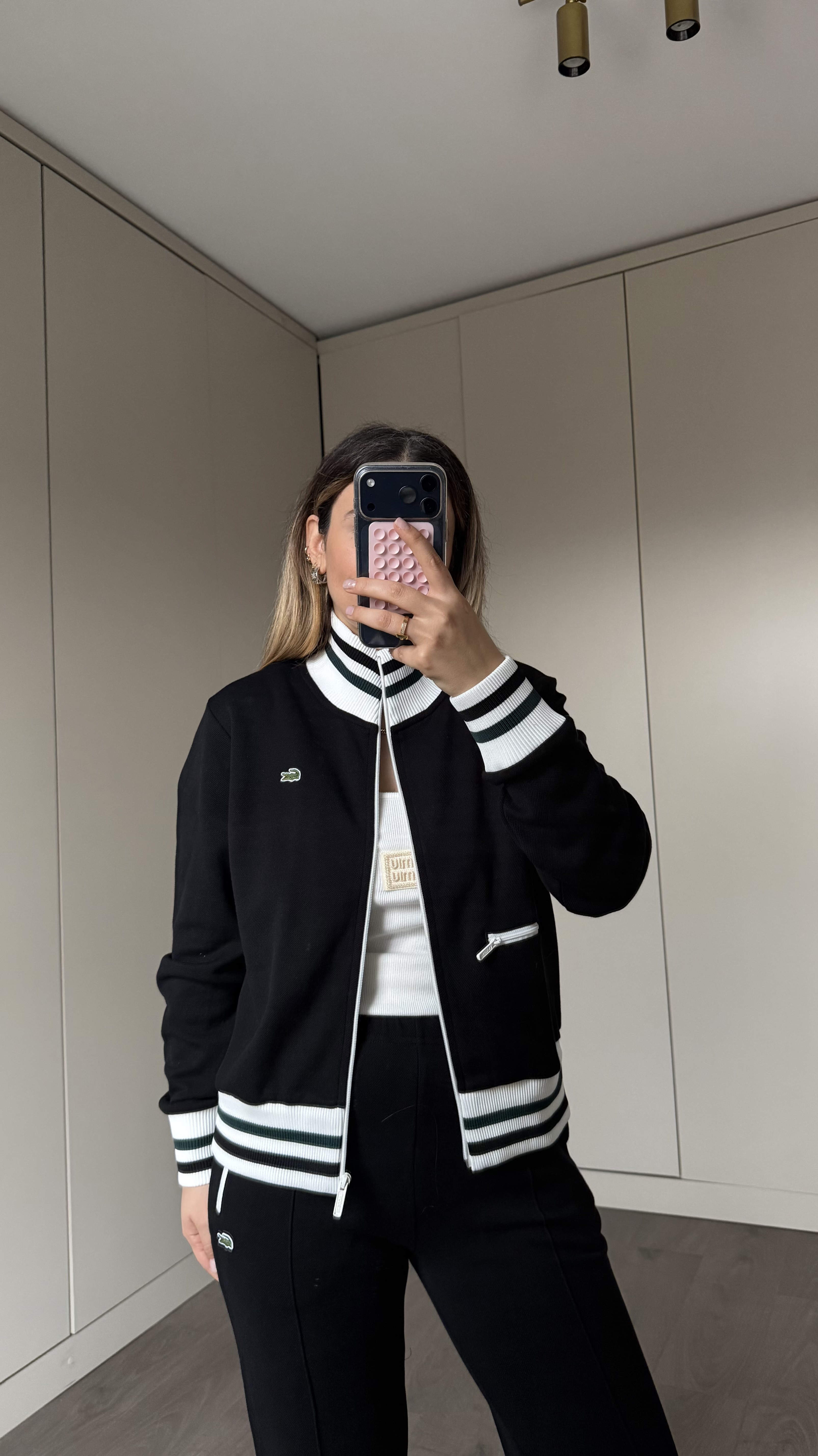 SİYAH LAKİNT TRİKO ÖRGÜLÜ SWEAT