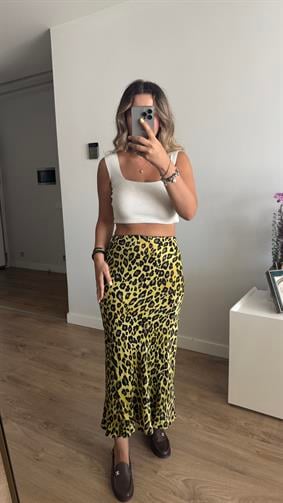 LEOPAR DESENLİ SATEN ETEK