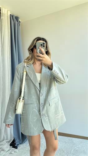 PREMİUM OVERSİZE ANTRASİT TAŞ BLAZER