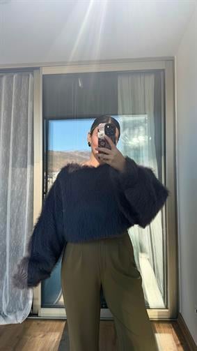 ZR ANTRASİT KÜRK BLUZ