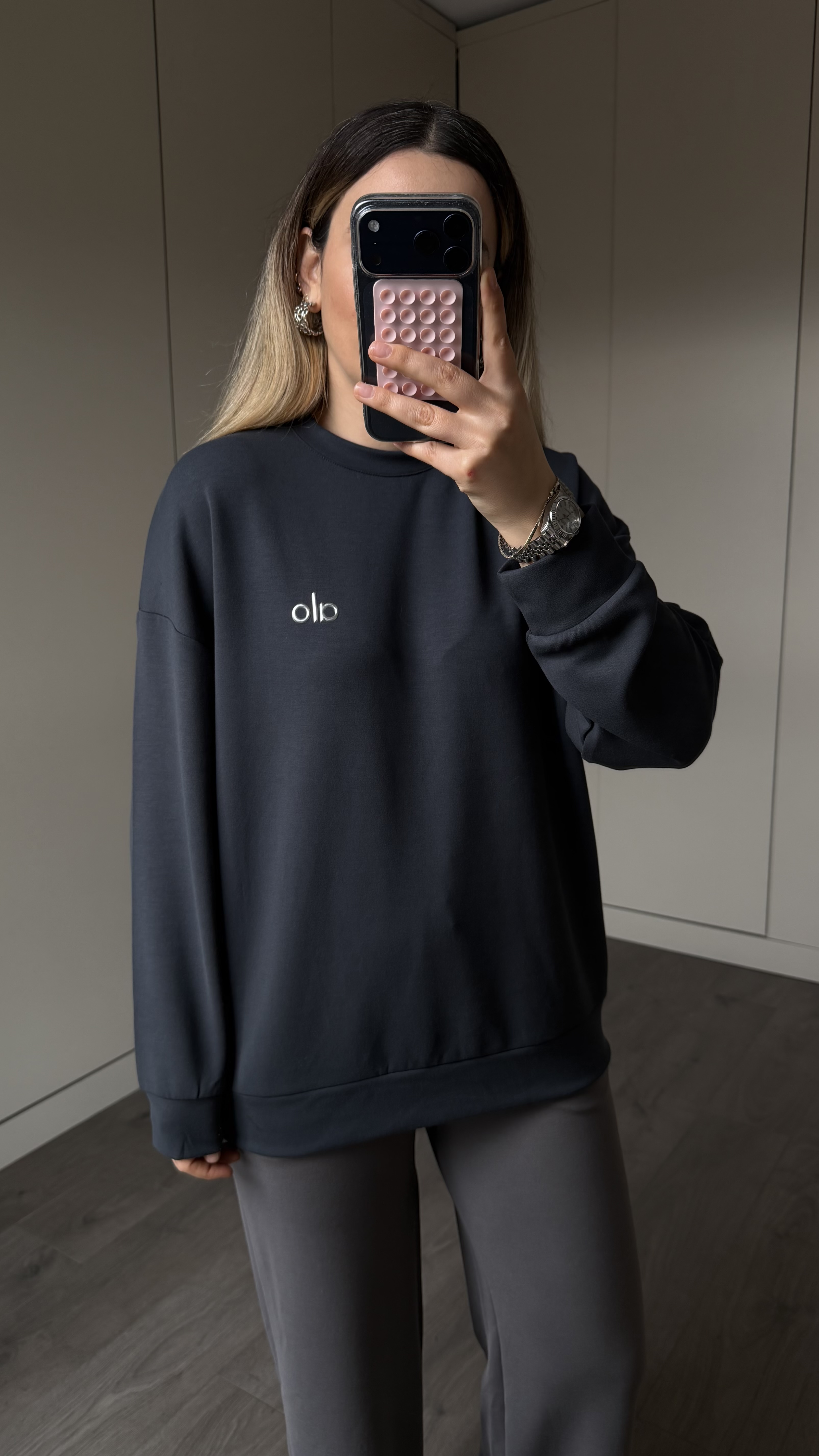 ALO KOYU ANTRASİT MODAL SWEAT