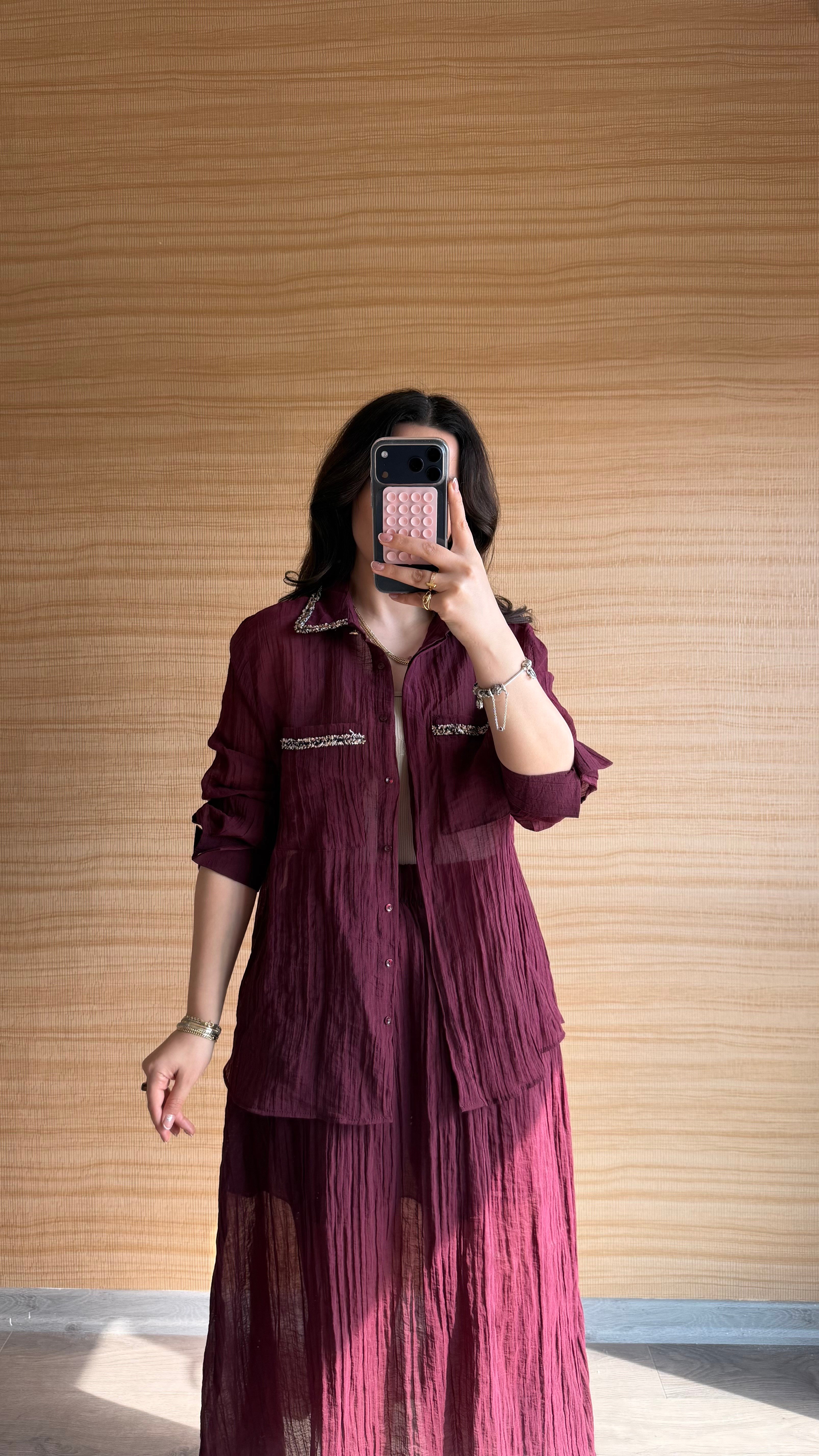 AURA BORDO LİMİTED GÖMLEK