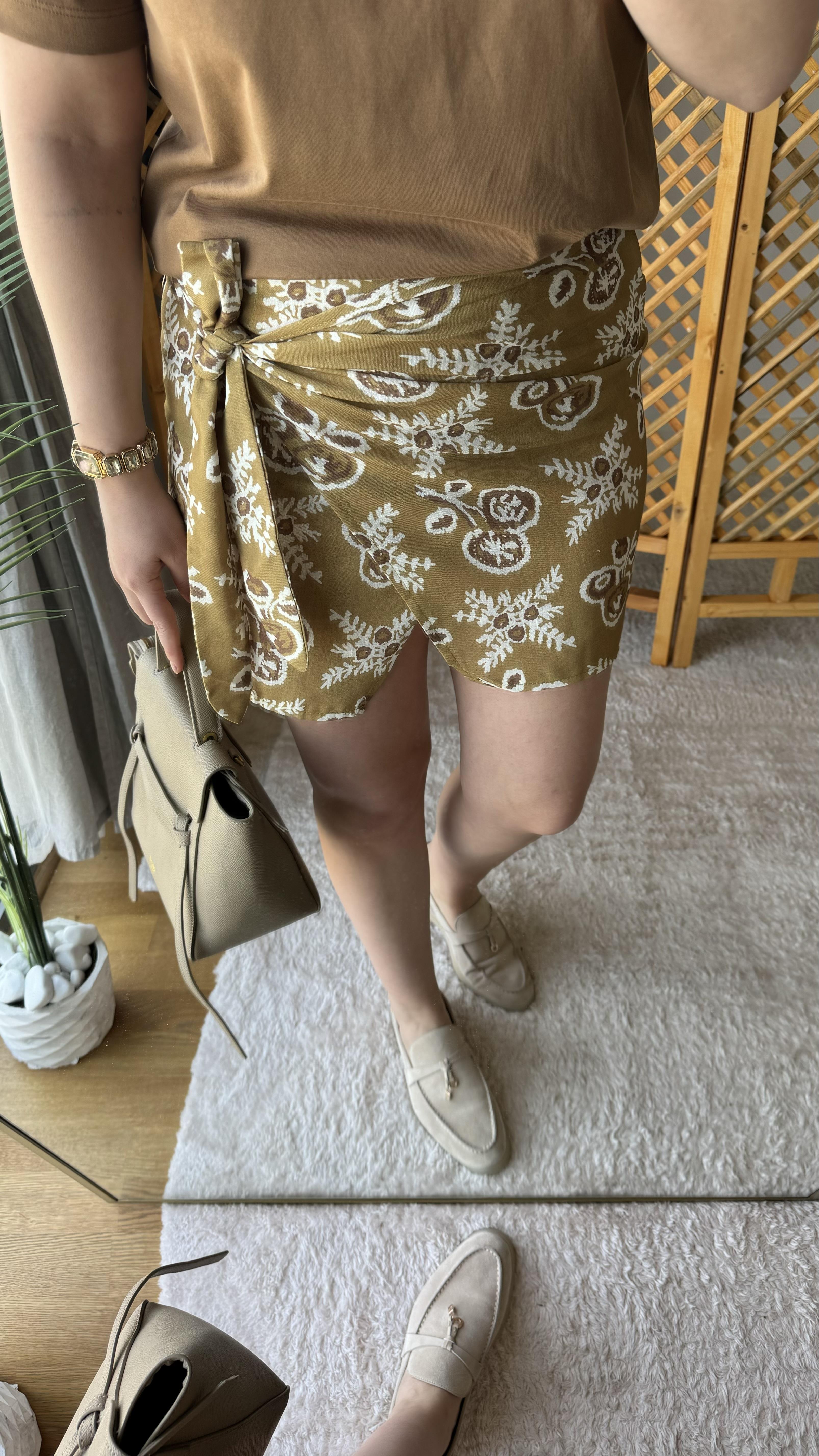 BEJ DESENLİ ANVELOP ETEK