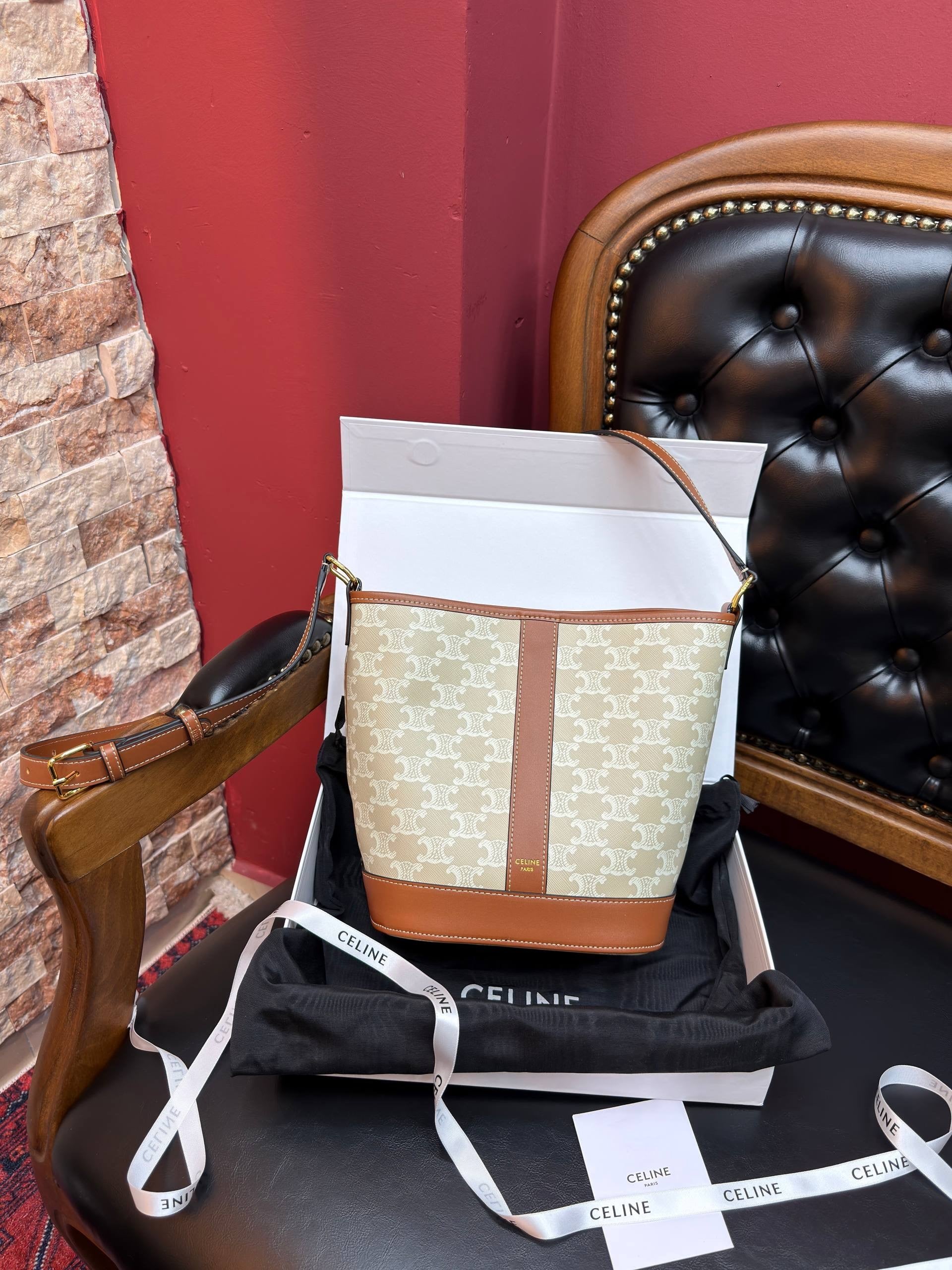 CLNE DERİ MONOGRAM ÇANTA