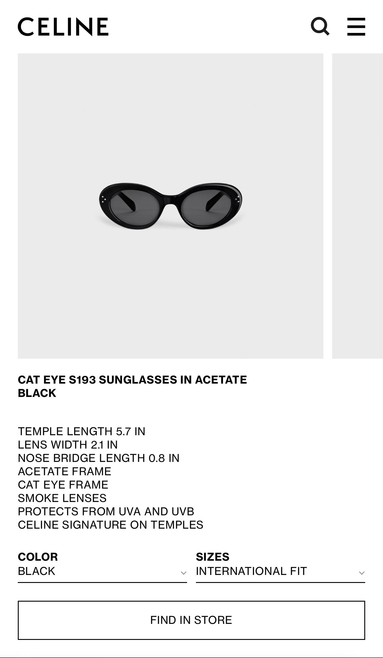 CLNE KEDİ SİYAH GÖZLÜK