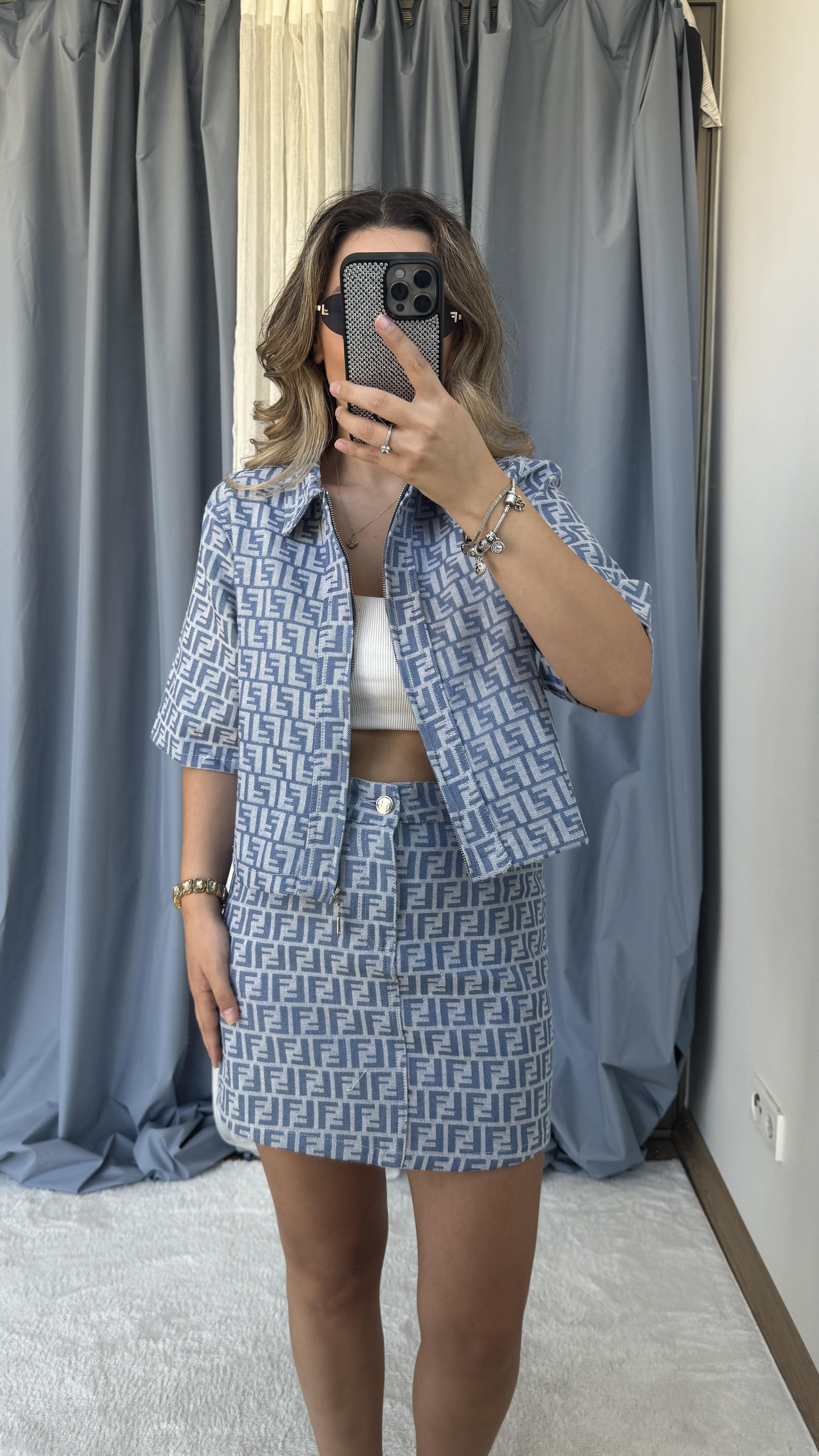 F DENİM MONOGRAM TAKIM