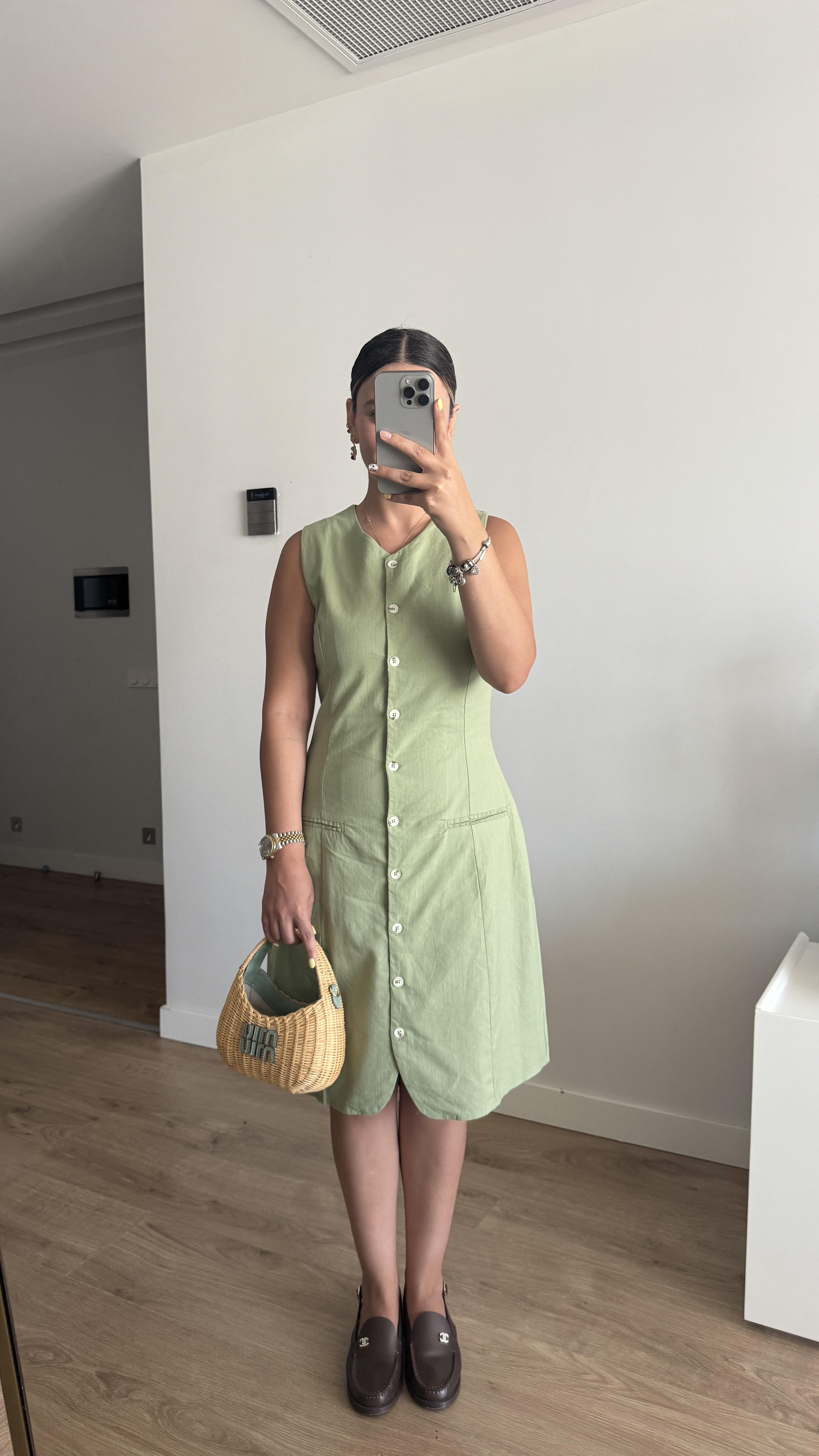 HAKİ COTTON ELBİSE 