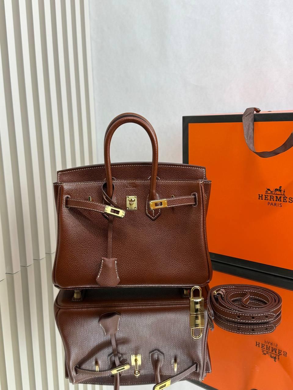 HRMS KELLY ACI KAHVE DERİ ÇANTA