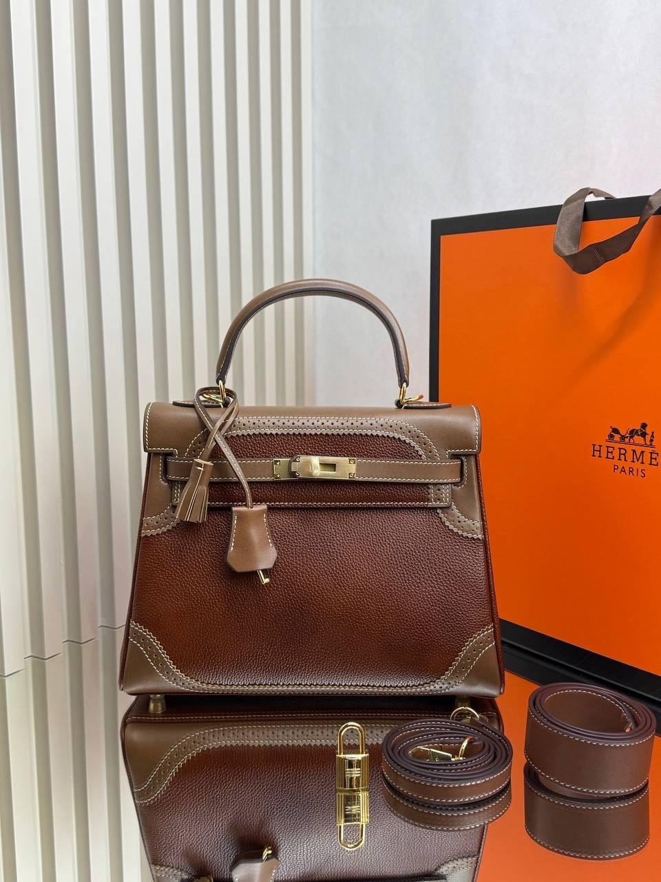 HRMS LİMİTED KAHVE KELLY DERİ ÇANTA