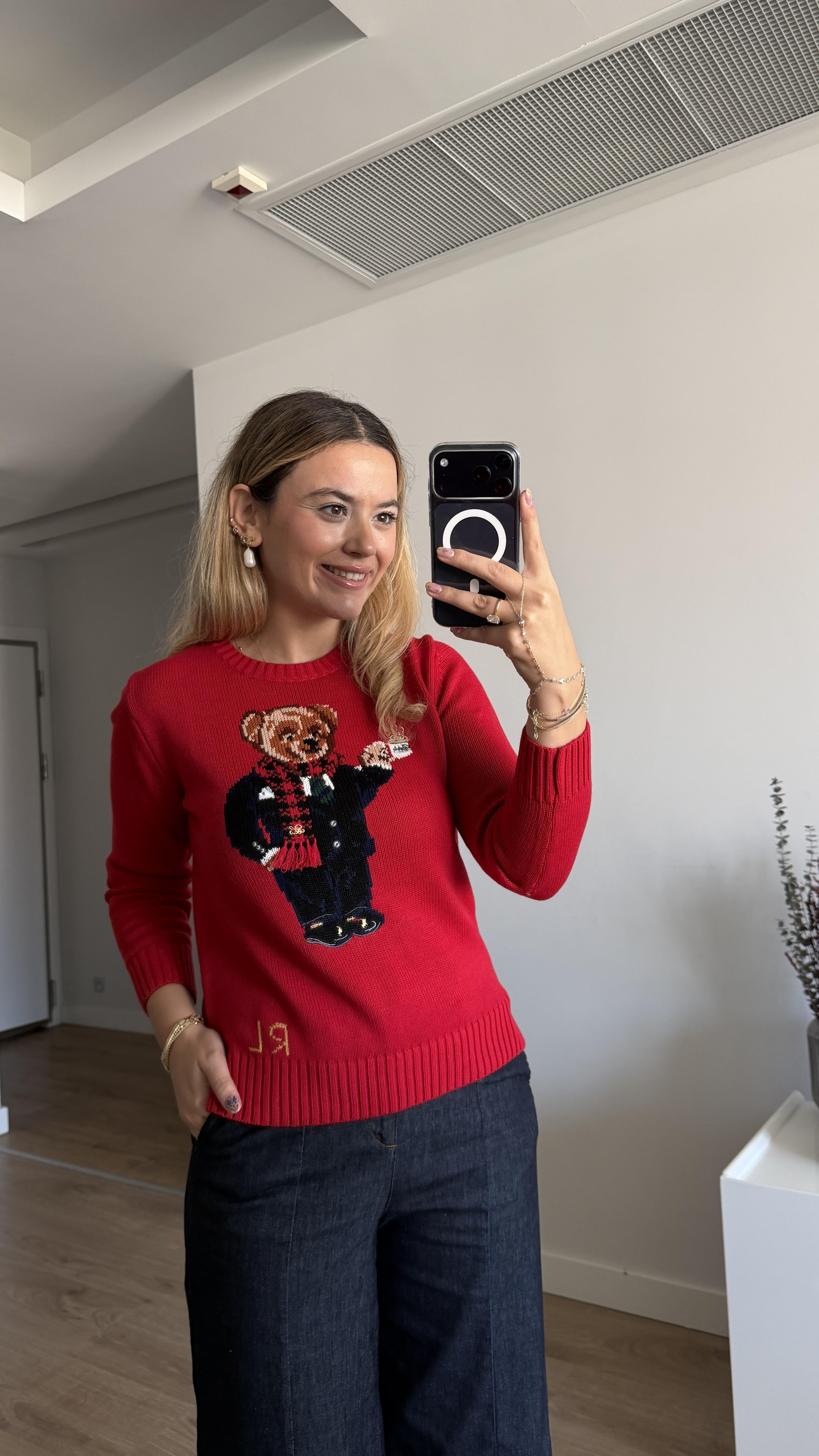 İTHAL KIRMIZI ÖRGÜ KAZAK