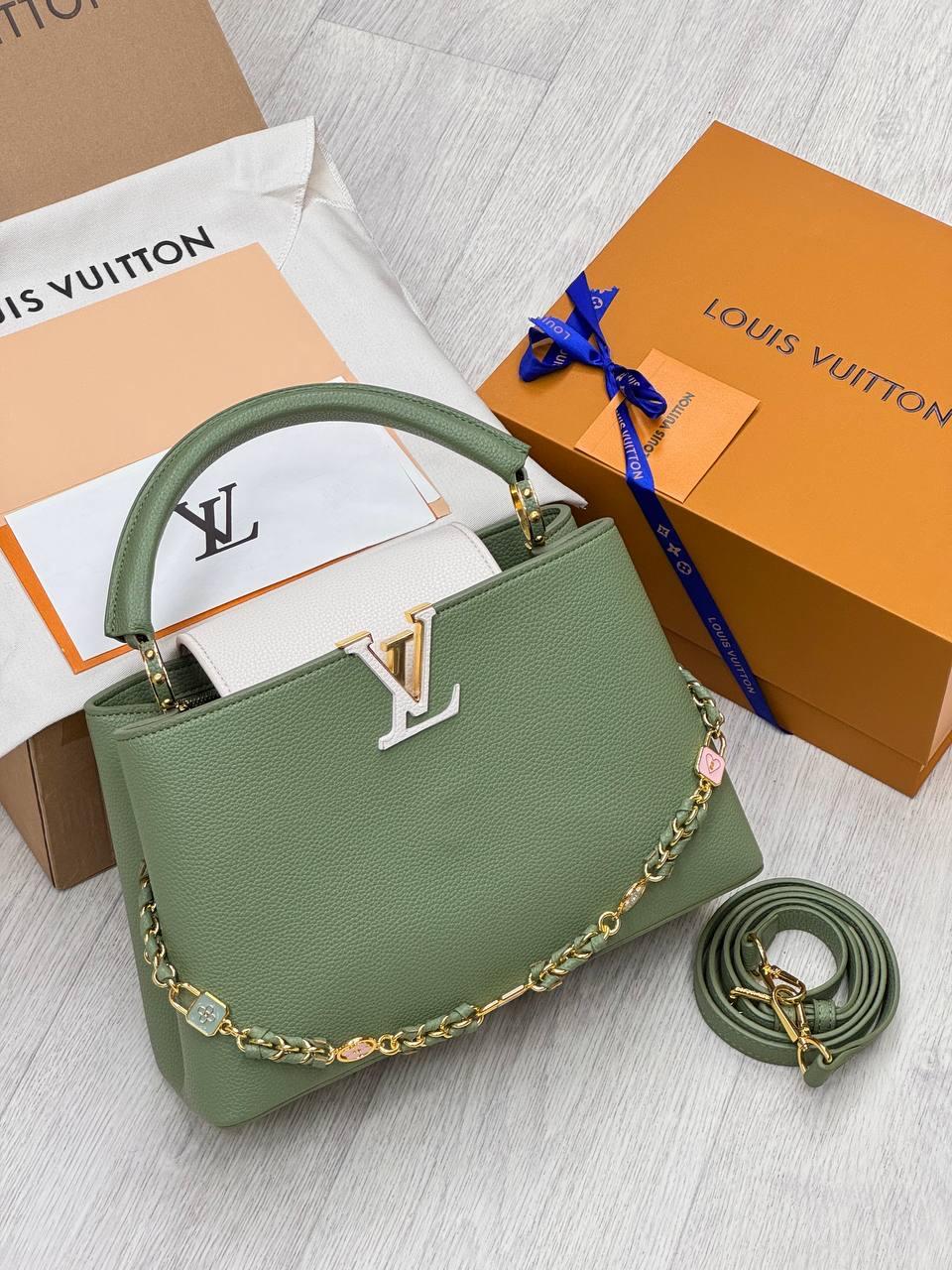 LV HAKİ DERİ ÇANTA