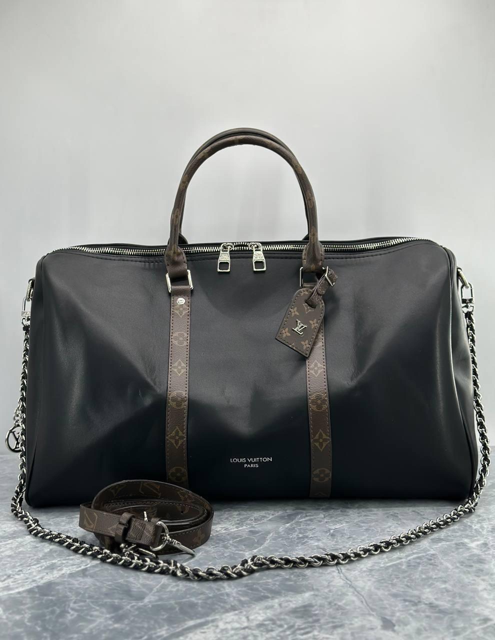 LV SİYAH DERİ EL BAVULU