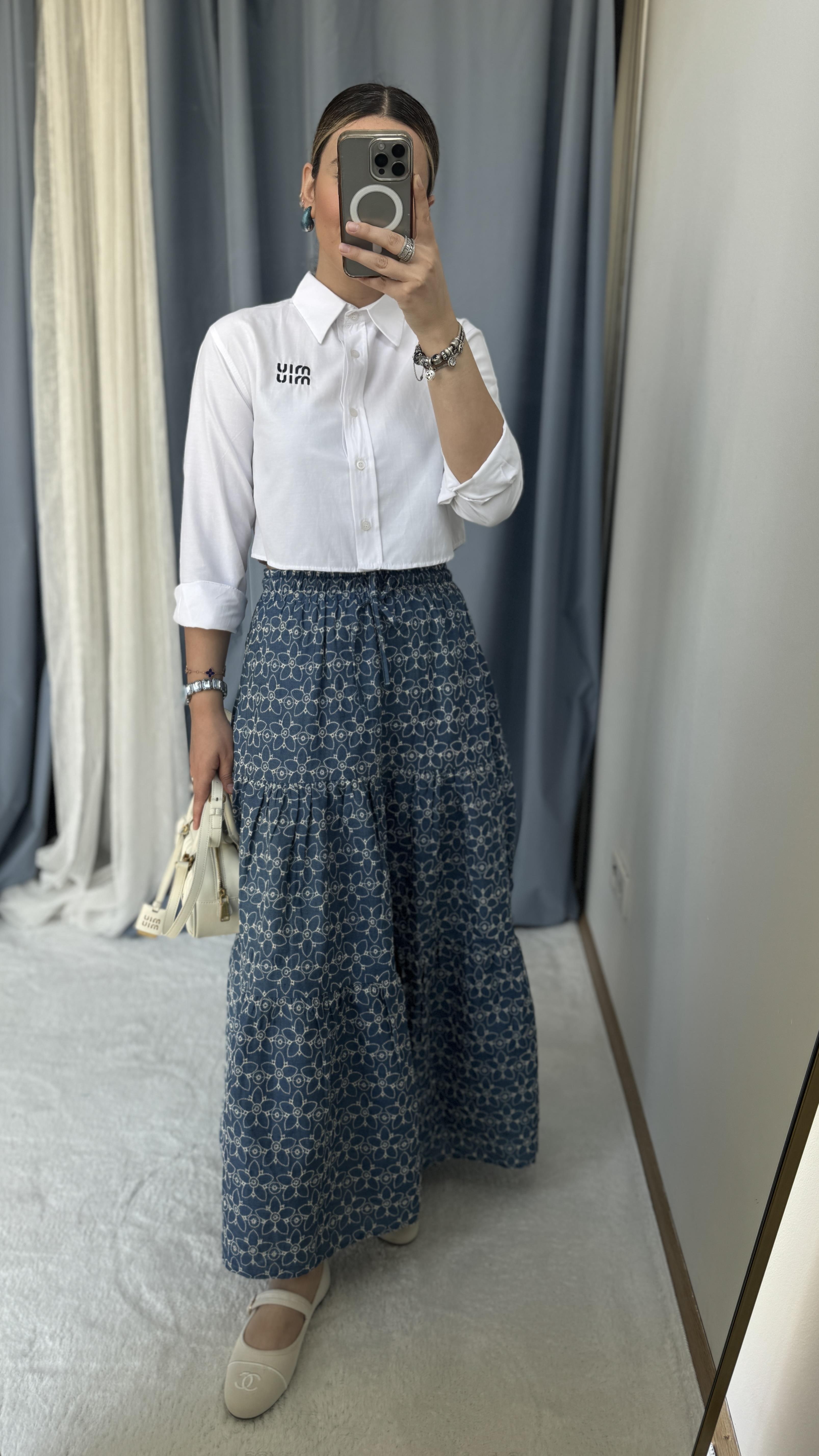 MİU BEYAZ POPLİN GÖMLEK