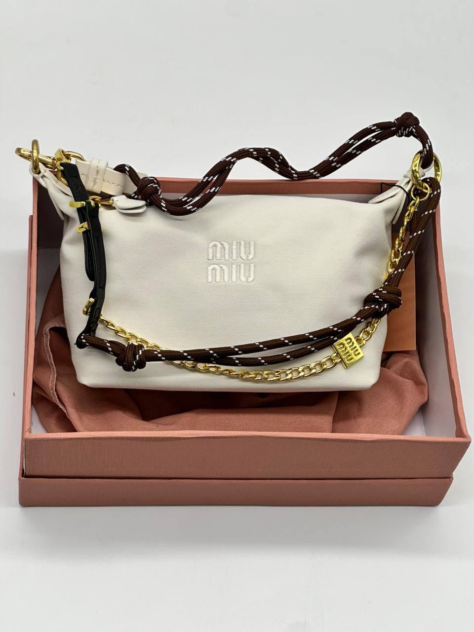 MİU EKRU CANVAS ÇANTA 