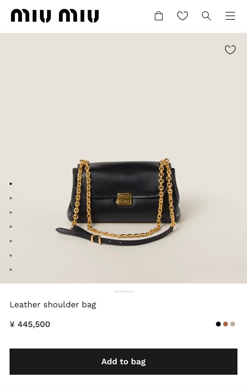 MİU SİYAH DERİ ÇANTA