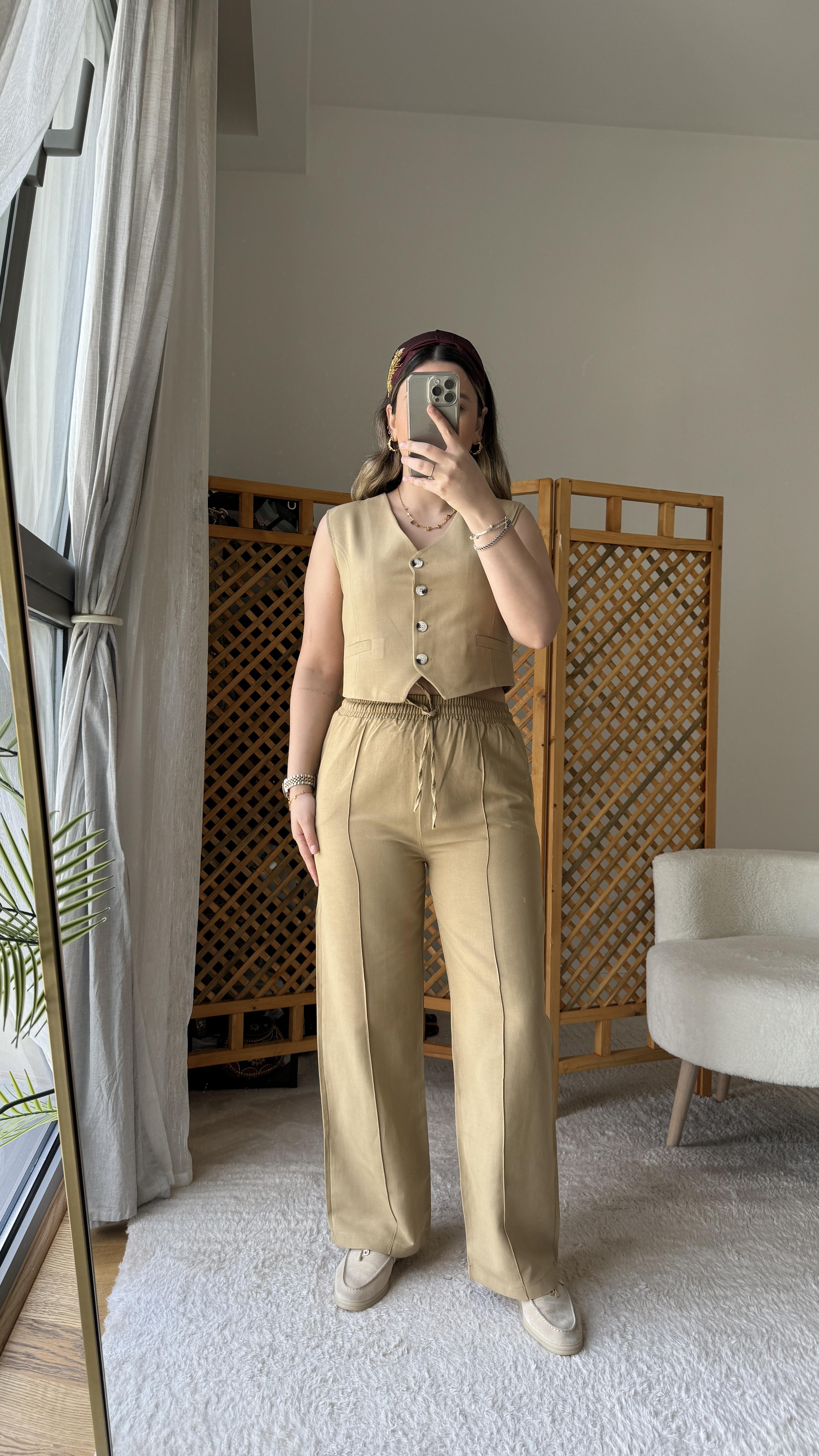 MSSİMO CAMEL KETEN TAKIM