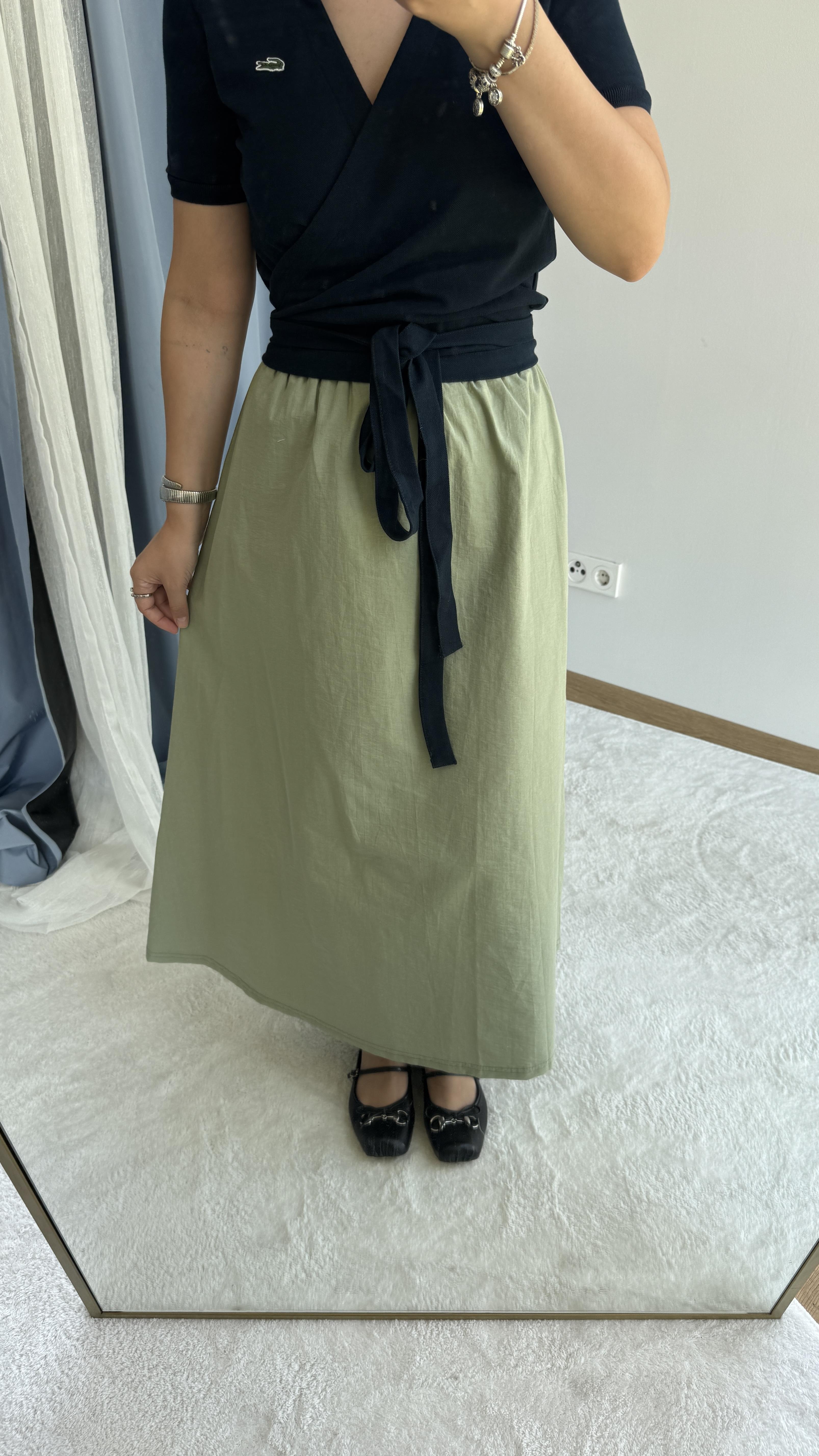 MSSİMO D HAKİ MAKSİ BOY ETEK