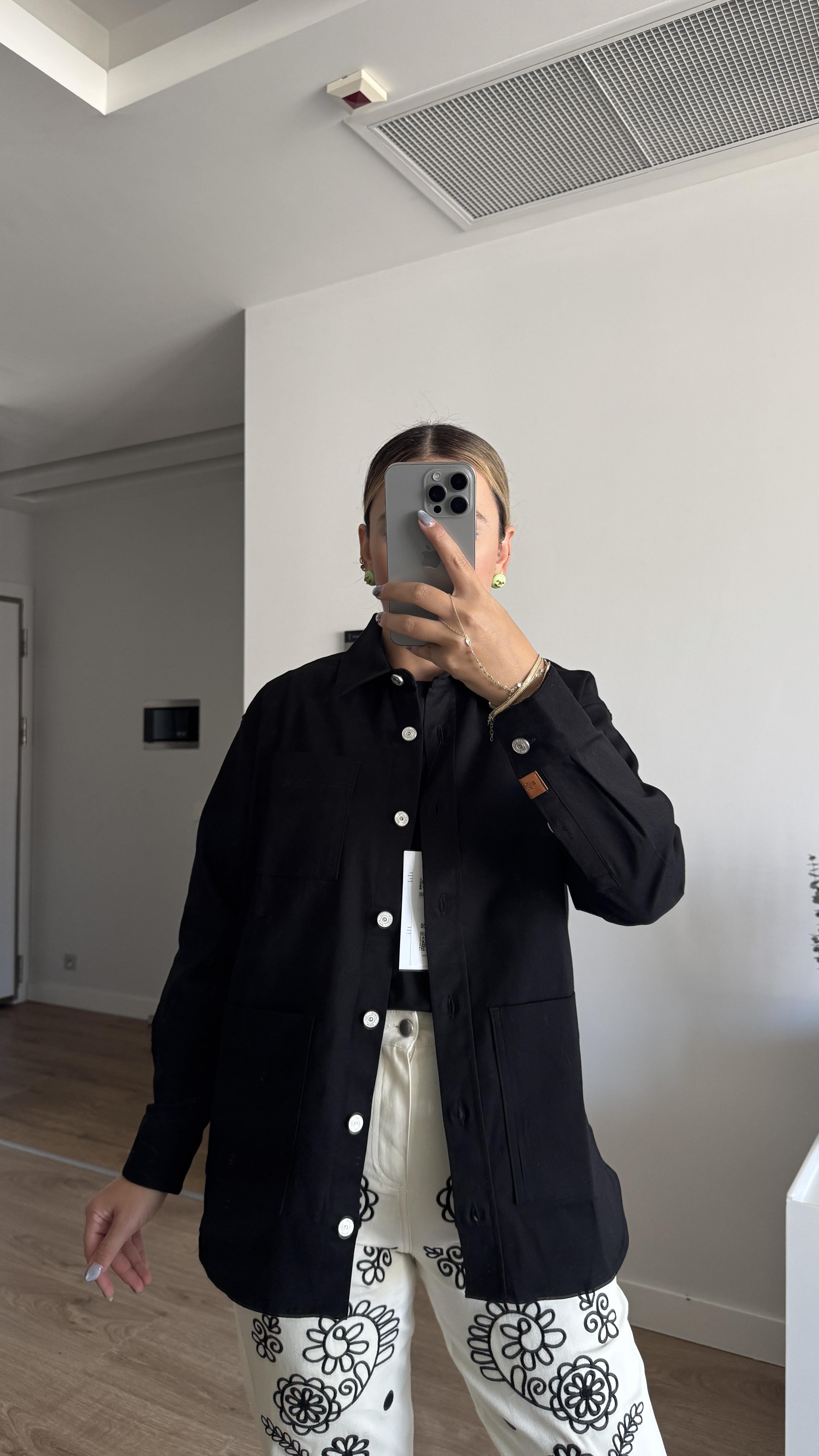 SİYAH GABARDİN CEKET