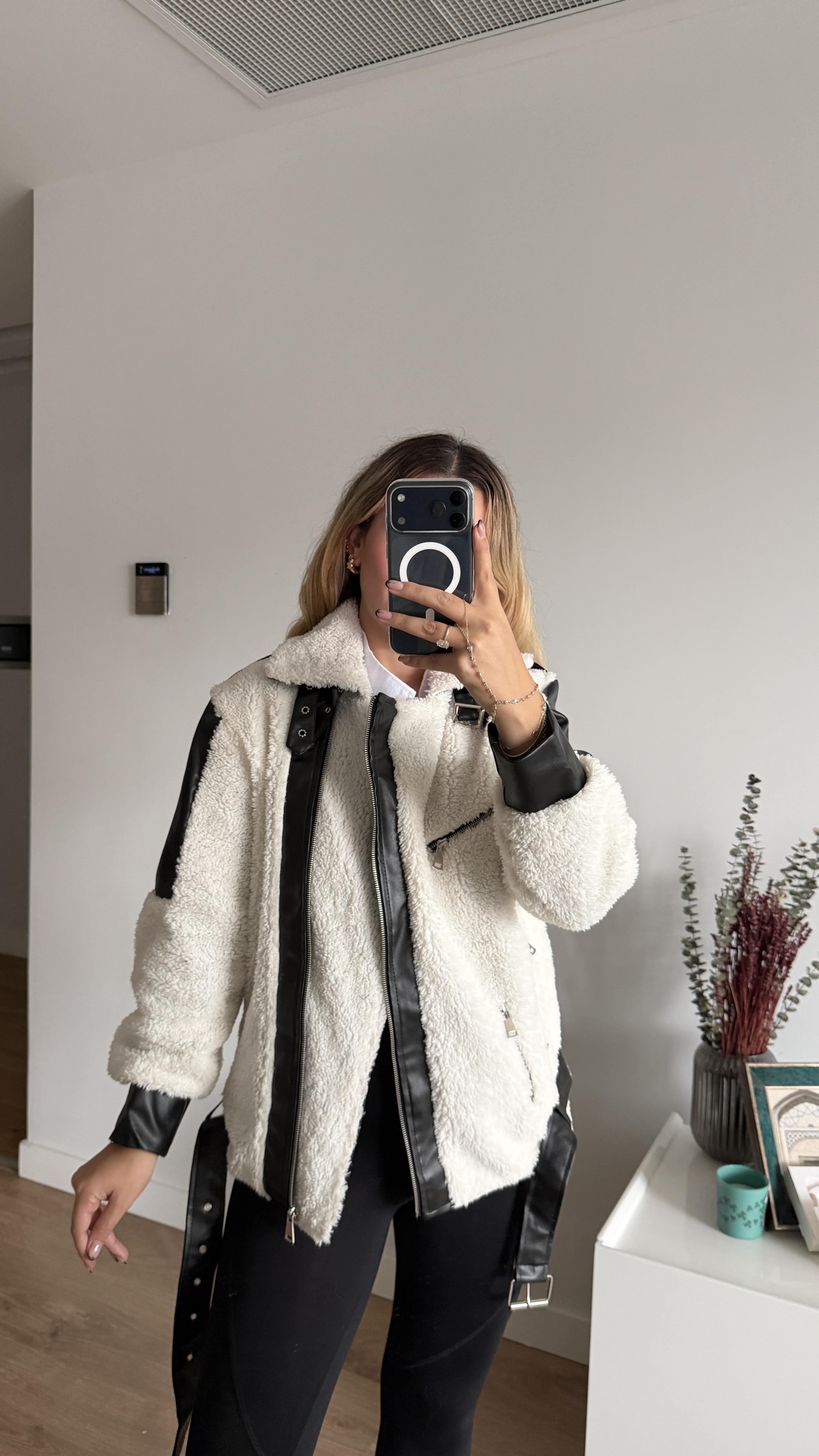 SİYAH TEDDY KÜRK BİKER